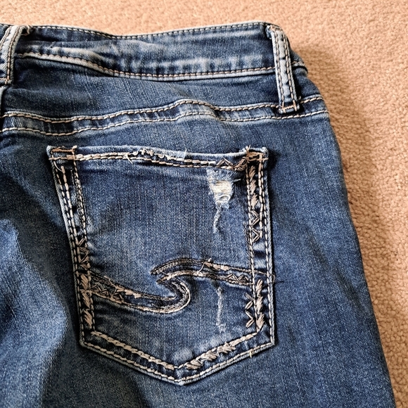 Silver Jeans Women's Boyfriend Jeans Size 29 Ankle Length Denim Distressed Blue - Picture 14 of 15